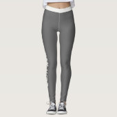 Game Day Leigrootgrijs Neutraal Personaliseer Athl Leggings (Voorkant)