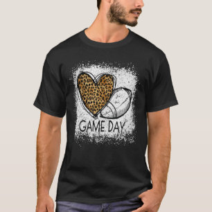 Game Day Leopard American Football Player Sport T-shirt