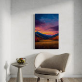 Game Day - Levendige herfst Mountain Sunset Landsc Canvas Afdruk