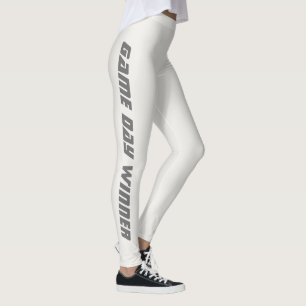 Game Day Lief Neutraal Metalen Glans Op Maat Gemaa Leggings