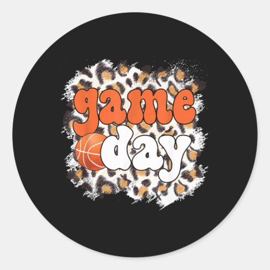 Game Day Luipaard Honkbal Game Day Ronde Sticker (Voorkant)