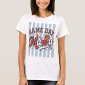Game Day Mama Honkbal Moeder Retro Varsity T-shirt (Voorkant)