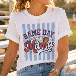 Game Day Mama Honkbal Moeder Retro Varsity T-shirt