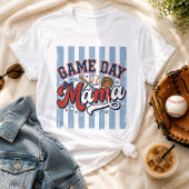 Game Day Mama Honkbal Moeder Retro Varsity T-shirt
