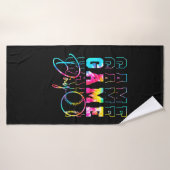Game Day Neon Tie Dye Retro Softball Baseball Badhanddoek (Badhanddoek)
