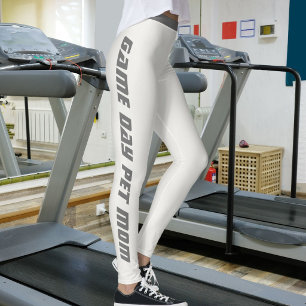 Game Day Neutraal Metallic Glans Aangepaste Huisdi Leggings