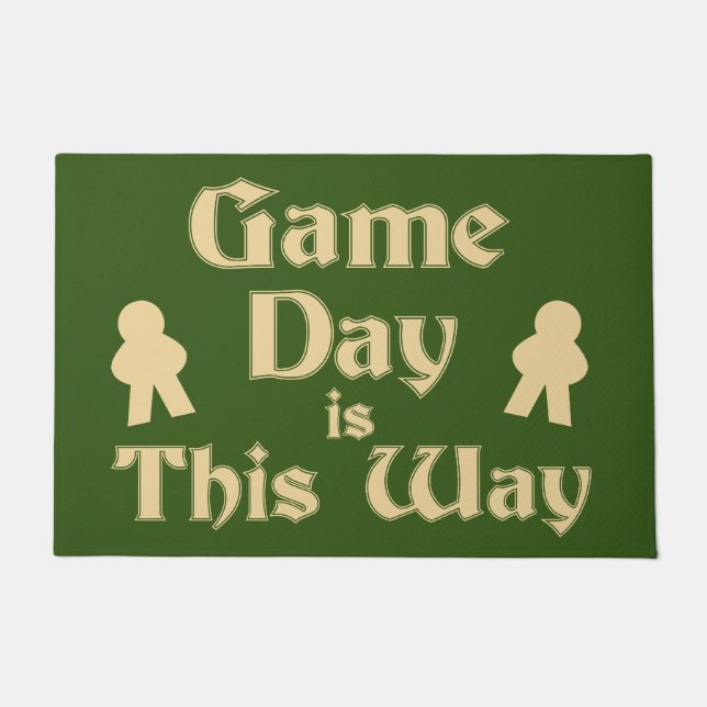 Game Day Op deze manier Fun Boardgame Slogan Deurmat (Voorkant)