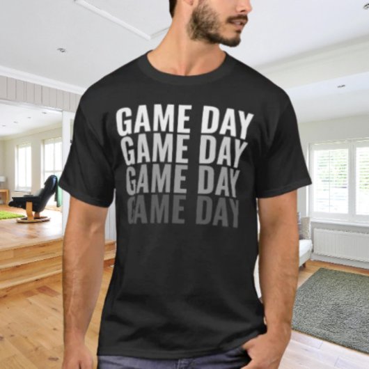 “Game Day Repeat” T-shirt met vette typografie