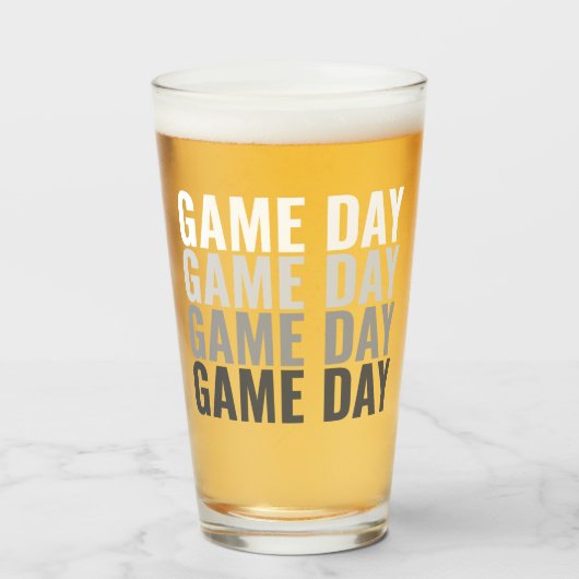 Game Day Repeat Vet Bold Pintglas Glas (Voorkant gevuld)