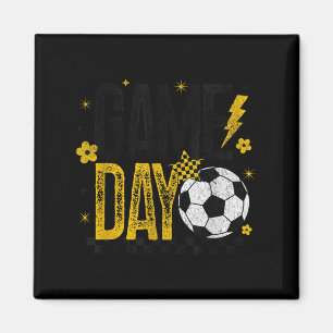 Game Day Retro Voetbal Seizoen Zwart & Kamp; Geel Magneet