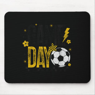 Game Day Retro Voetbal Seizoen Zwart & Kamp; Geel Muismat