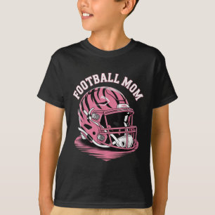 Game Day Roze Voetbal Moeder Energie Helm Roze Lui T-shirt