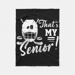 Game Day Shirt Nummer 09 Dat Is Mijn Senior Hockey Fleece Deken