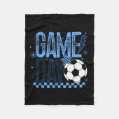 Game Day Soccer Season Retro Light Blue Checkered  Fleece Deken (Voorkant)
