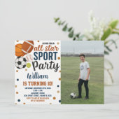 Game Day Sport Verjaardag Uitnodiging (Staand voorkant)