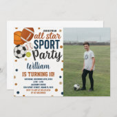 Game Day Sport Verjaardag Uitnodiging (Voorkant / Achterkant)