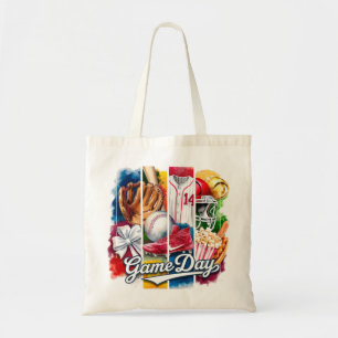 Game Day Sport Waterverf Collage Tote Bag