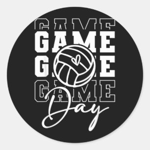Game Day Sports Game Day Volleybal Ronde Sticker