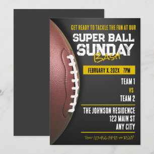 Game Day Super Ball Zondag Football Uitnodigingen