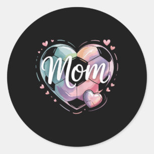 Game Day Team Sport Hart Moederdag Voetbal Moeder Ronde Sticker
