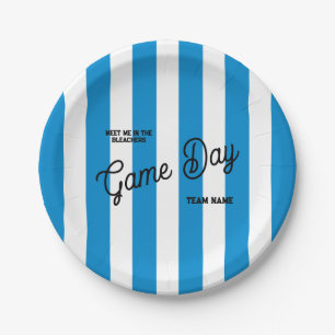 Game Day teamnaam Meet Me in the Bleachers Blue Papieren Bordje