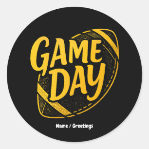 Game Day Thanksgiving Football Seizoen Ontwerp Per Ronde Sticker