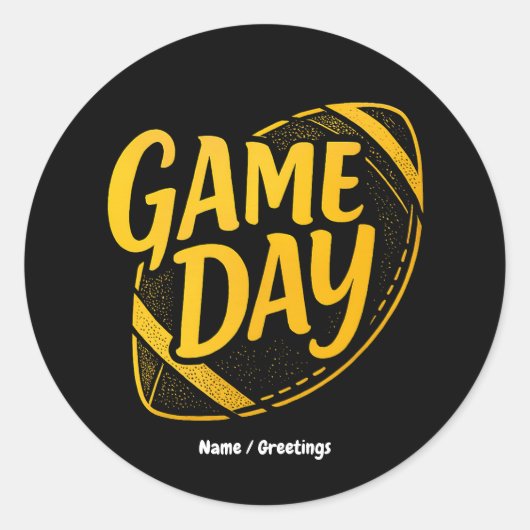 Game Day Thanksgiving Football Seizoen Ontwerp Per Ronde Sticker (Voorkant)