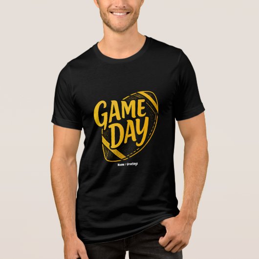 Game Day Thanksgiving Football Seizoen Ontwerp Per Tri-Blend Shirt (Voorkant)