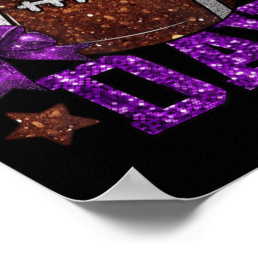 Game Day Touchdown Football Mom Girls Go Cheer Pur Poster (Hoek)