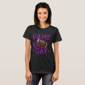 Game Day Touchdown Football Mom Girls Go Cheer Pur T-shirt (Voorkant volledig)