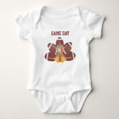 Game Day Turkey Football Feathers Romper (Voorkant)