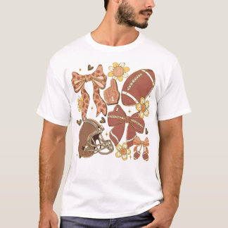 Game Day Vibe  Coquette Bow Football T-shirt