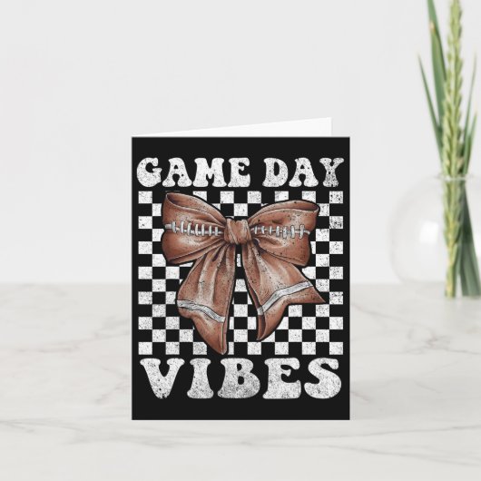 Game Day Vibes Coquette Bow Football Mama Football Kaart (Voorkant)