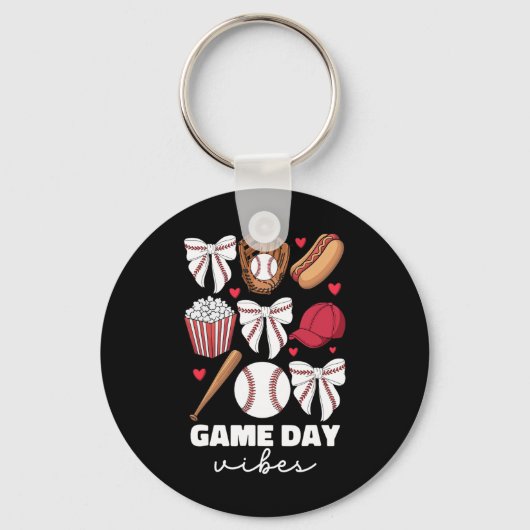 Game Day Vibes Coquette Bow Verkopen voor Vrouwen Sleutelhanger (Voorkant)