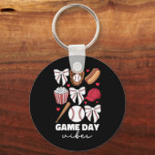 Game Day Vibes Coquette Bow Verkopen voor Vrouwen Sleutelhanger (Voorkant)