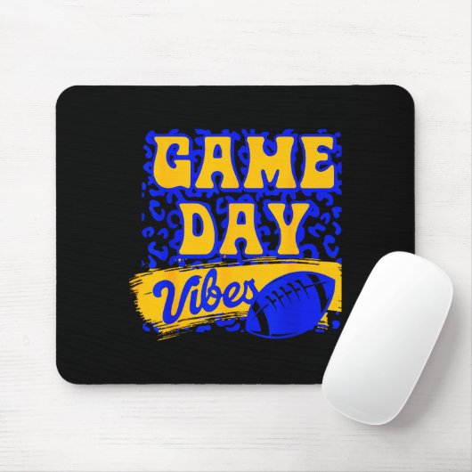 Game Day Vibes Football Season Football Blue Gold  Muismat (Met muis)