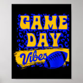 Game Day Vibes Football Season Football Blue Gold  Poster (Voorkant)
