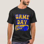 Game Day Vibes Football Season Football Blue Gold T-shirt (Voorkant)