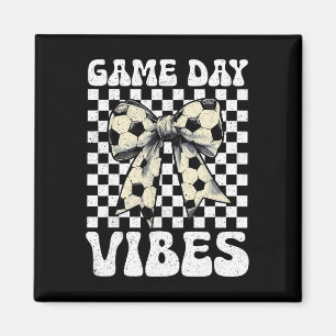 Game Day Vibes Groovy Coquette Boog Voetbal Vrouwe Magneet