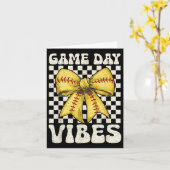 Game Day Vibes Groovy Coquette Bow Softbal Vrouwen Kaart (Gele Bloem)