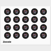 Game day vibes retro coquette bow baseball men ronde sticker (Vel)