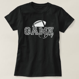 Game Day Vibes Sunday Football White Print T-shirt