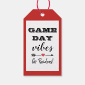 Game Day Vibes Team Hart Gepersonaliseerde Tekst Cadeaulabel (Voorkant)