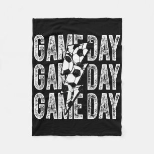 Game Day Voetbal Bliksemschicht Voetbal Moeder Vad Fleece Deken