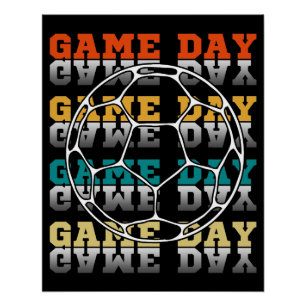 Game Day Voetbal Liefhebber Kleur Typografie Perfect Poster