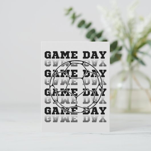 Game Day Voetbal Lover Typografie Briefkaart (Staand voorkant)