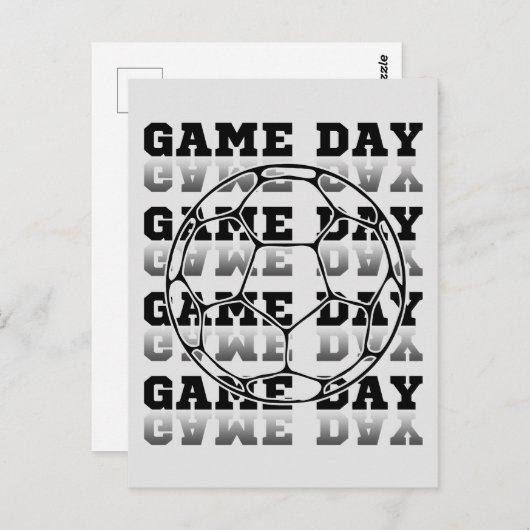 Game Day Voetbal Lover Typografie Briefkaart (Voorkant / Achterkant)