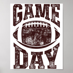 Game Day Voetbal Seizoen Grappige Mannen Vrouwen T Poster