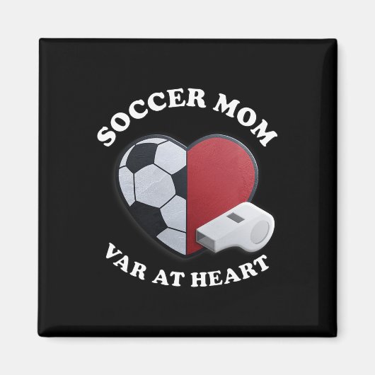 Game Day Voetbalmoeder – 3d Hart En Ll Ontwerp Magneet (Voorkant)