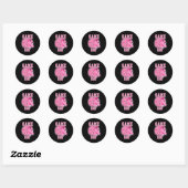 Game Day Volleyball Breast Cancer Awareness Nk Rib Ronde Sticker (Vel)